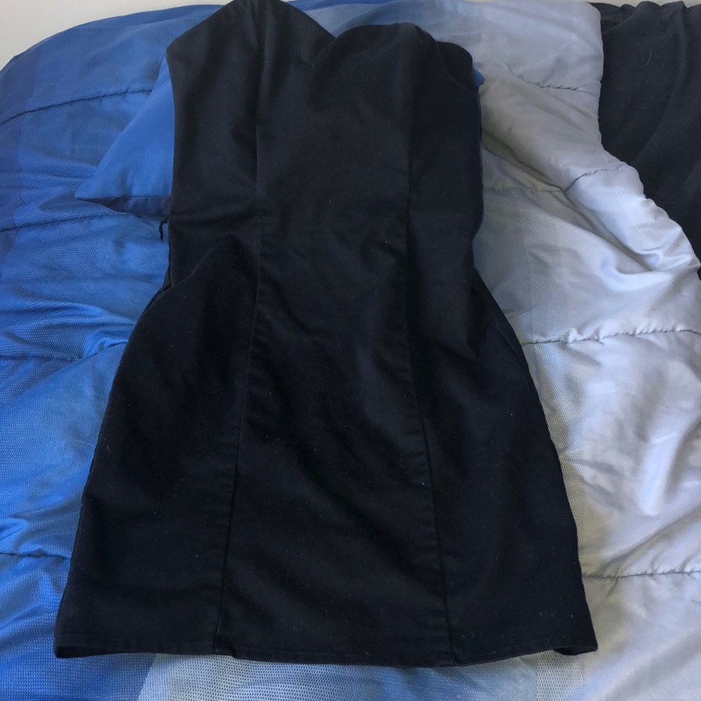 Plain black mini dress